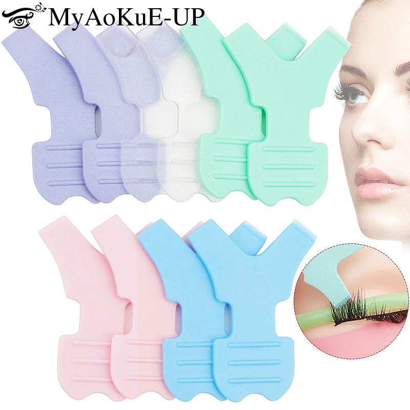 Beauty Y Makeup - 10ชิ้นใหม่ขนตา kuas Rias ตัวต่อขนตารูปตัว Y ที่ยกขนตาไมโครบรัชที่ดัดขนตาเครื่องมือความงามหวีมาสคาร่า