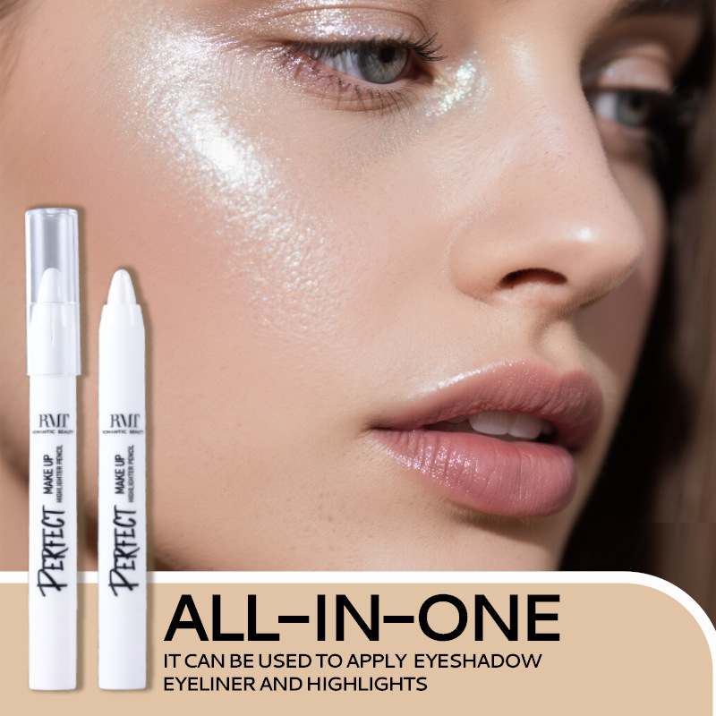 Beauty Makeup Stores - อายแชโดว์ไฮไลท์เตอร์แบบแท่งเพิร์ลไวท์ชิมเมอร์ดีไซน์ปลายละเอียดเนื้อครีมติดทนนานสำหรับแต่งตาคอนทัวร์ใบหน้าง่ายต่อการเบลนด์