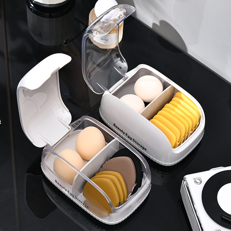 Beauty Makeup Blender - กล่องเก็บฟองน้ำแต่งหน้าพร้อมฝาปิดกันฝุ่นแบบพกพาสำหรับเครื่องสำอางบลัชออนความงาม