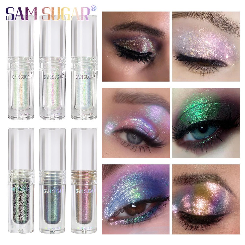 Beauty Makeup Stores - อายแชโดว์แบบแท่ง 6 สี ออลอินวัน หัวแปรงสองด้าน พร้อมกลิตเตอร์ละเอียด