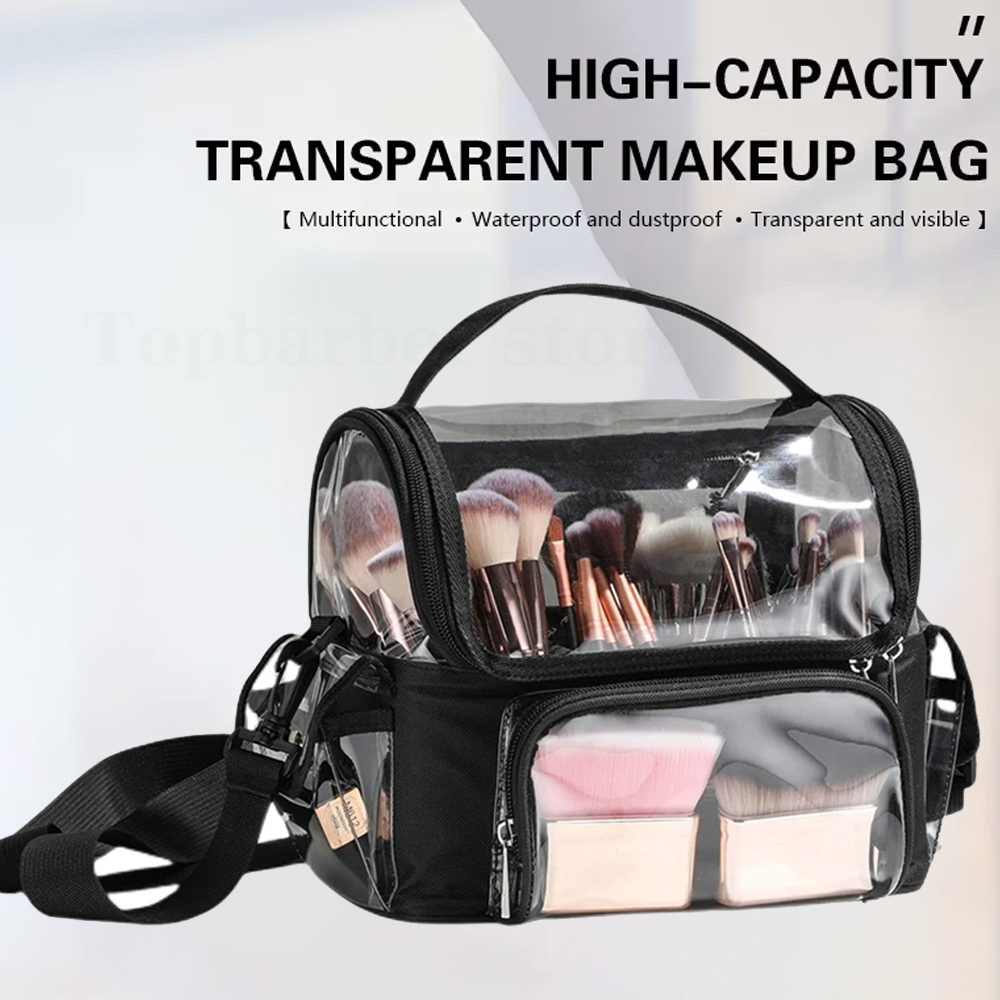 Beauty Makeup Case - ผู้ถือแปรงแต่งหน้ากระเป๋าเป้สะพายหลังแต่งหน้าศิลปินกระเป๋าเดินทางกันน้ําเครื่องสําอางค์กระเป๋าปรับสายรัด Divider