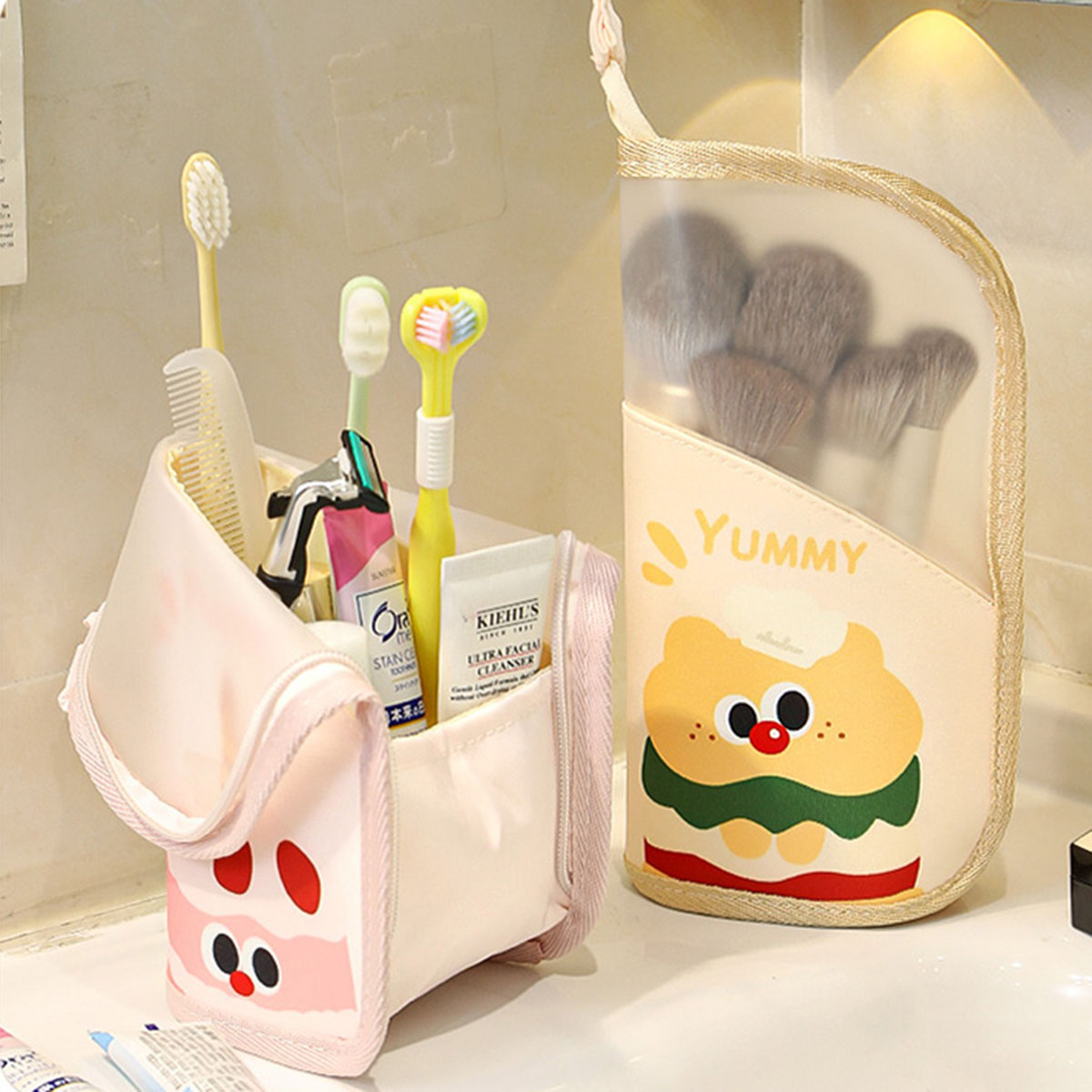 Beauty Makeup Case - 1 ชิ้นกระเป๋าเครื่องสำอางกระเป๋าเดินทางจัดเก็บเครื่องสำอางชุดชั้นในออแกไนเซอร์กระเป๋าใส่เครื่องสำอางสำหรับผู้หญิงแบบพกพากระเป๋าใส่อุปกรณ์อาบน้ำ