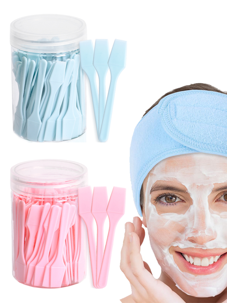 Beauty Makeup Cream - 100 ชิ้นเครื่องสําอาง Spatulas Scoop ครีมหน้ากากโคลนผสมช้อนพลาสติกความงาม DIY