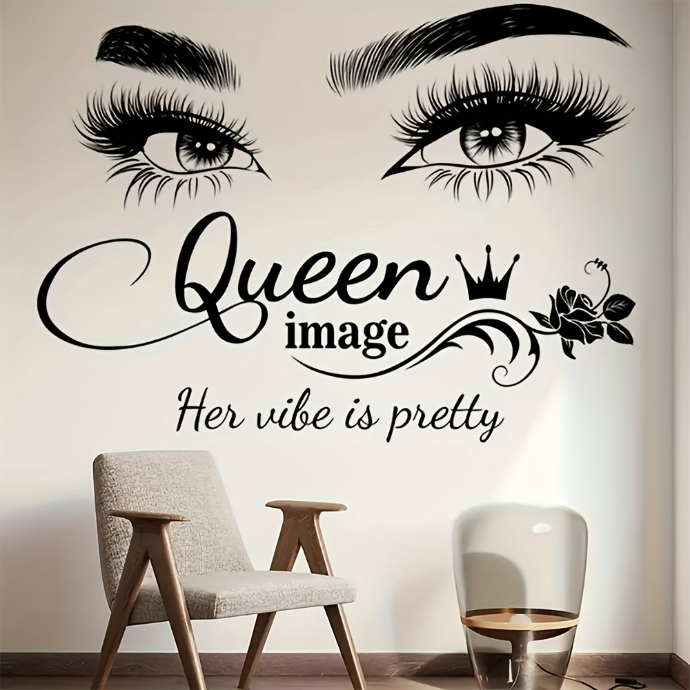 Beauty And Makeup Studio - สติ๊กเกอร์ติดผนังรูปมงกุฎ 