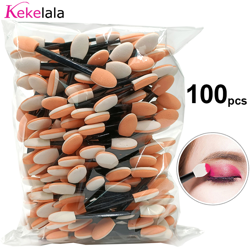 Beauty Makeup Background - 100 ชิ้น/ถุงขนาดเล็กแบบพกพาอายแชโดว์ Applicators จํานวนมาก Double Sponge