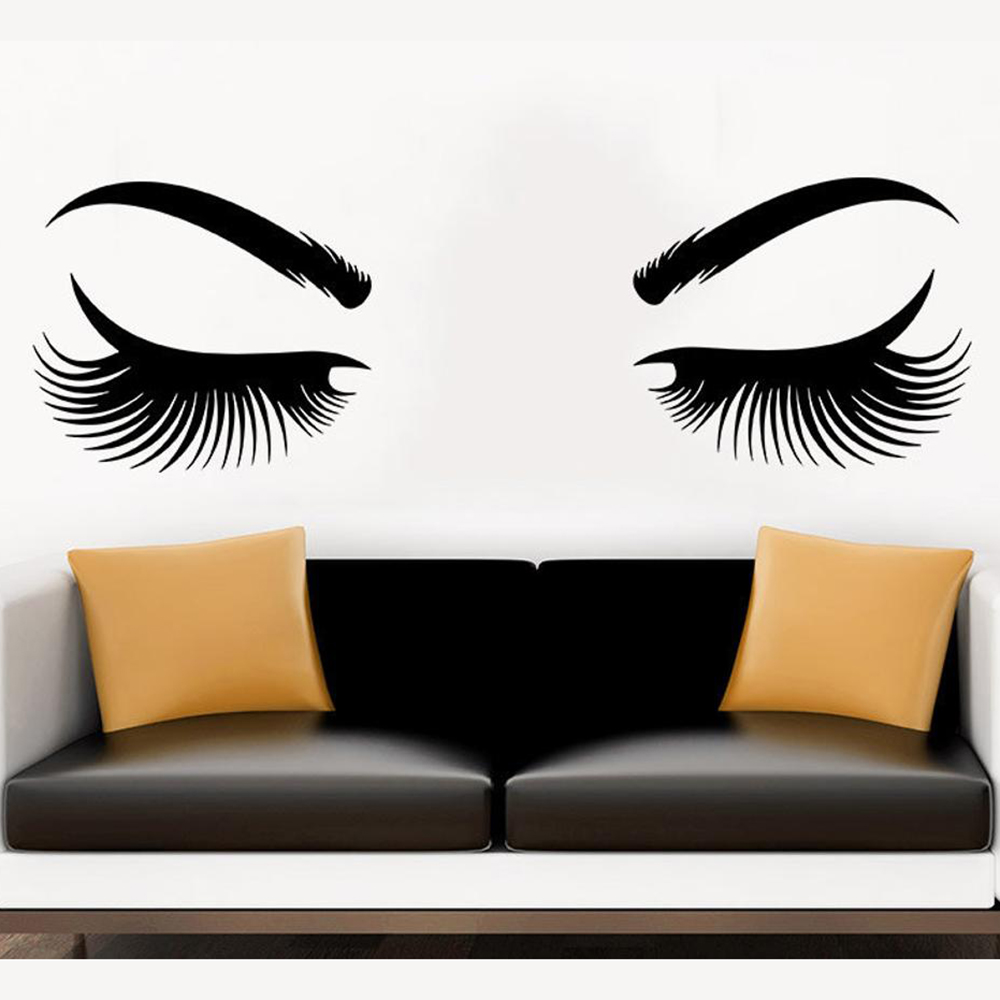 Makeup Master Beauty Salon - Eyesสติ๊กเกอร์ติดผนังสติกเกอร์ไวนิลEyelash Master Make Up Wall Decals