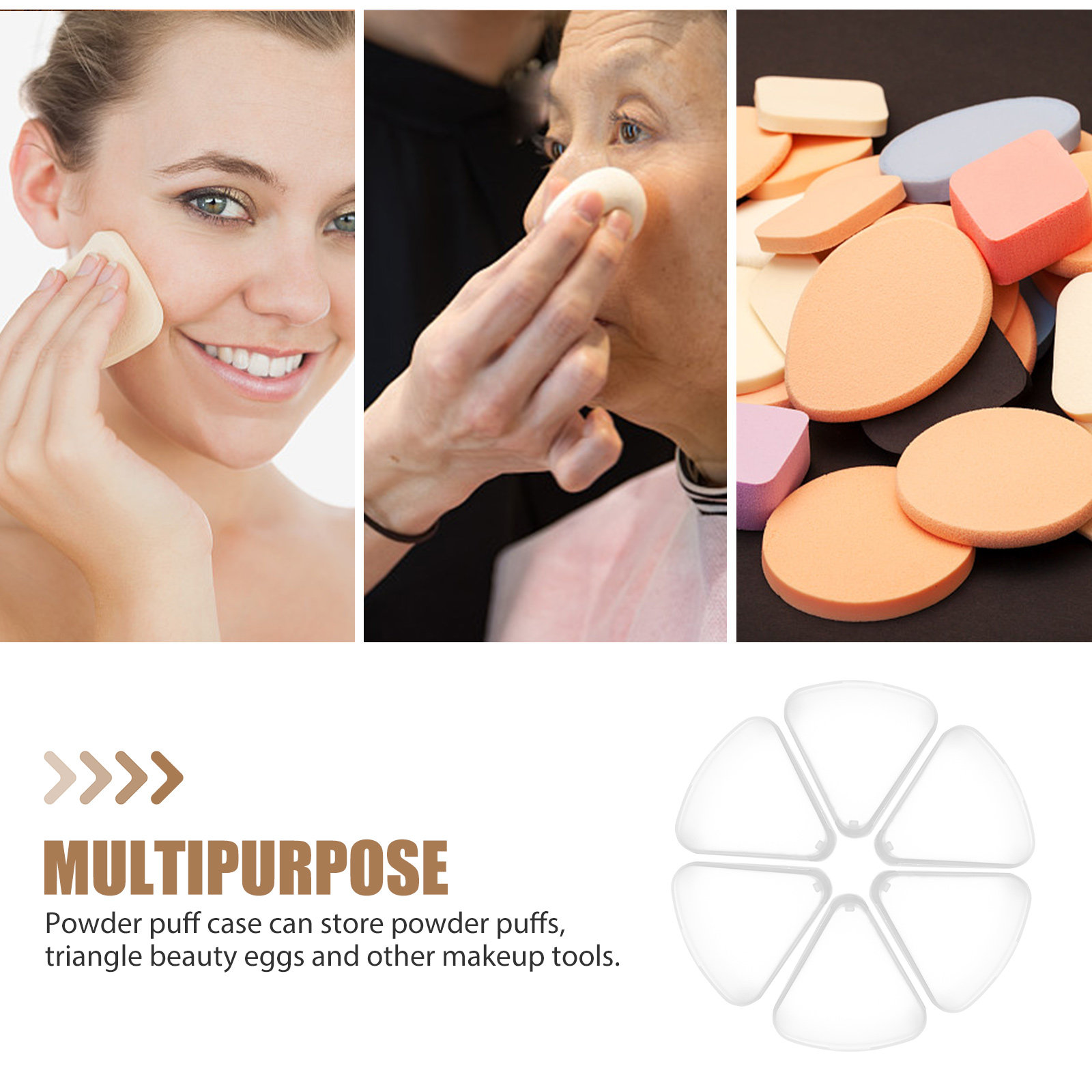 กล่องใส่พัฟแต่งหน้าทรงสามเหลี่ - Beauty Makeup Case บทวิจารณ์และราคา