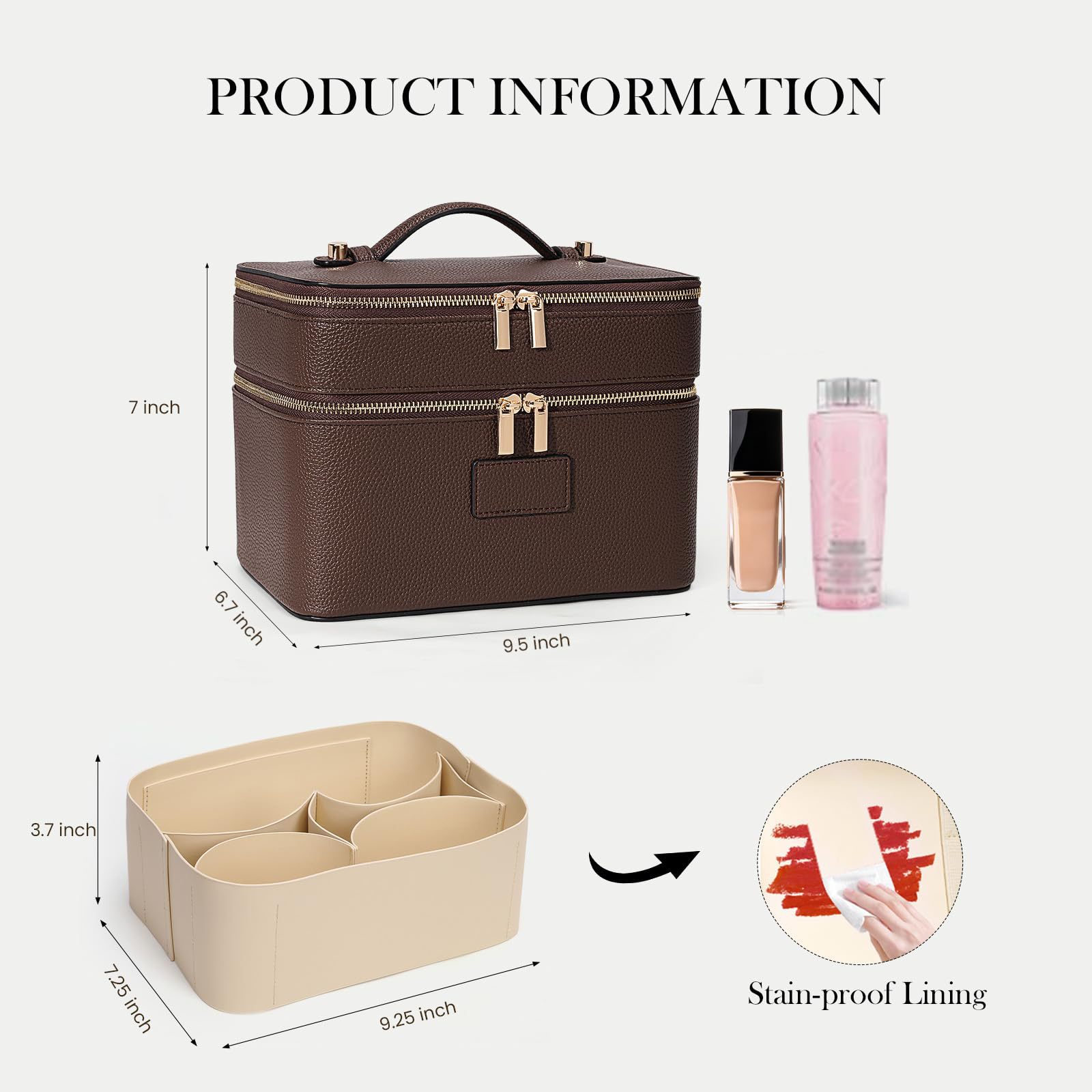 กระเป๋าเครื่องสำอางค์สองชั้นขน - Beauty Makeup Case บทวิจารณ์และราคา