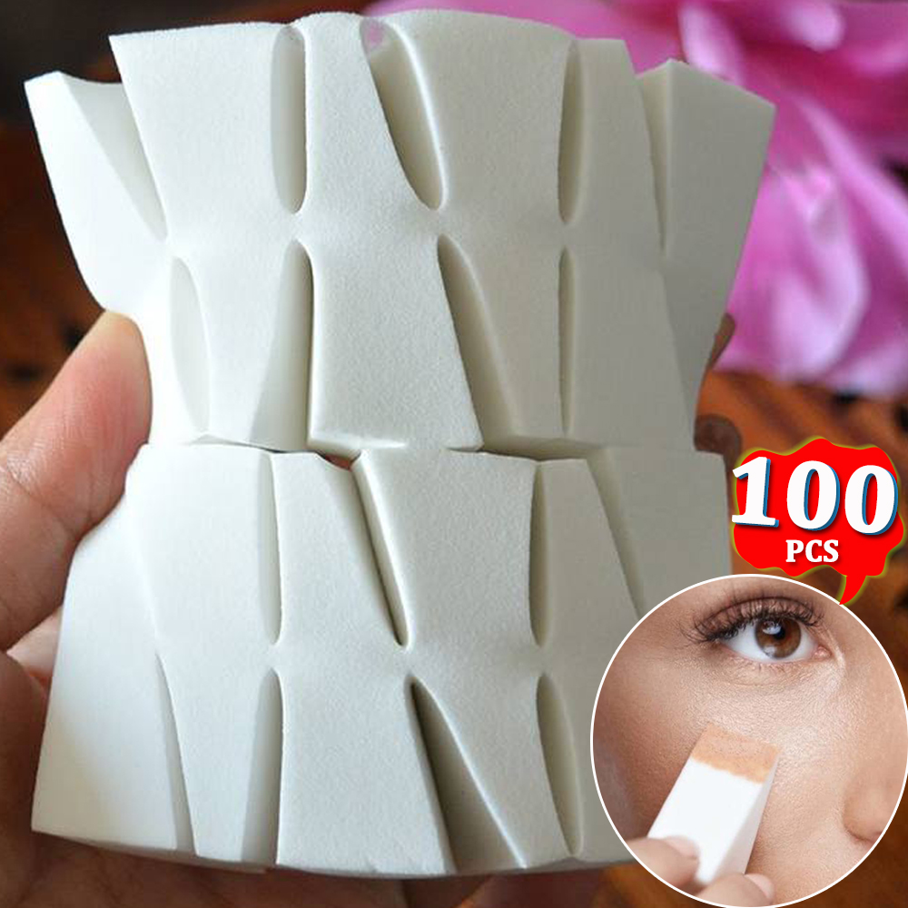 Latex สามเหลี่ยมฟองน้ําพัฟแห้ง - Beauty Makeup Blender บทวิจารณ์และราคา