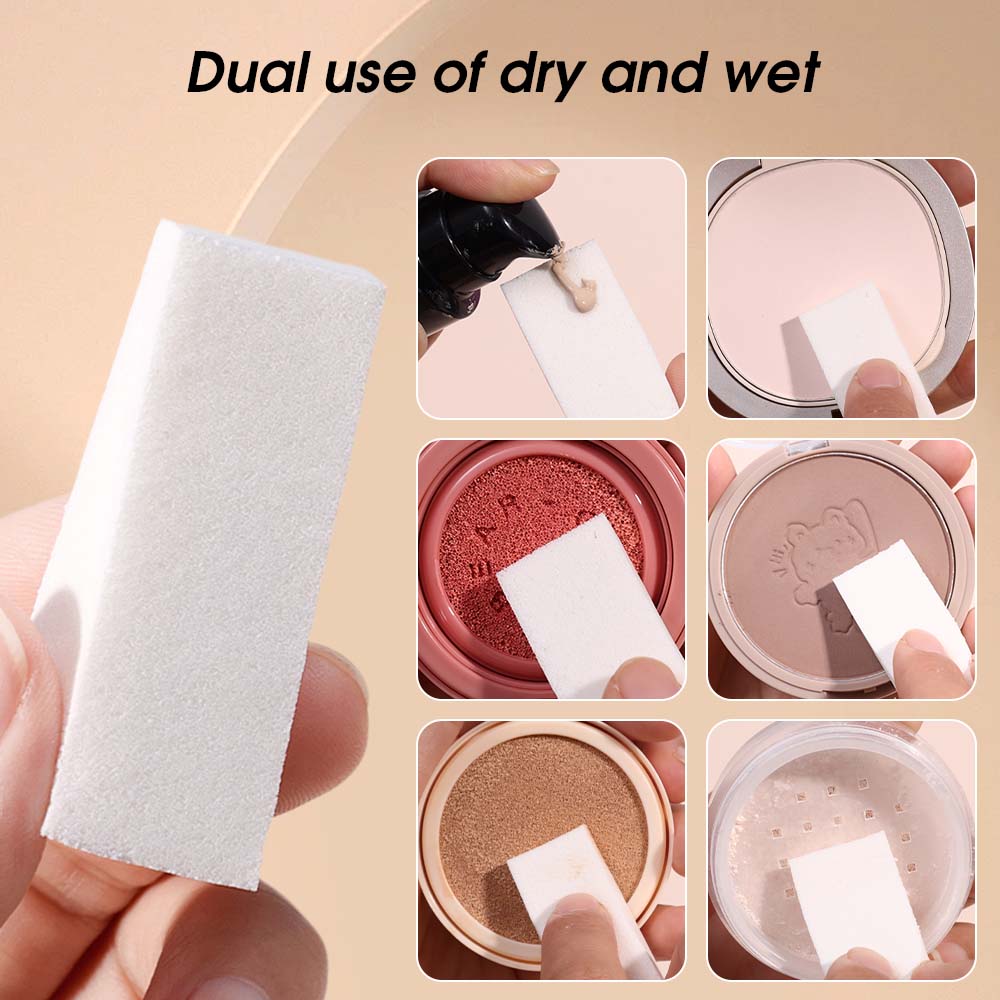 Latex สามเหลี่ยมฟองน้ําพัฟแห้ง - Beauty Makeup Blender บทวิจารณ์และราคา