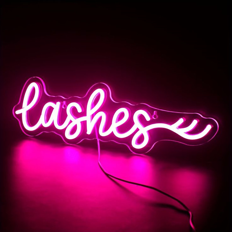ป้ายไฟ LED สีชมพูรูปขนตา สำหรั - Beauty And Makeup Studio บทวิจารณ์และราคา
